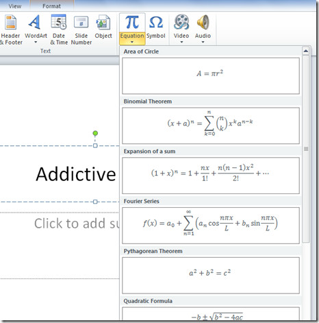 equation editor in office 365